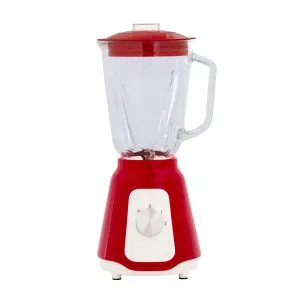 500W Glass Blender with Two Adjustable Speeds | 1.5L | Red | Durable & Efficient