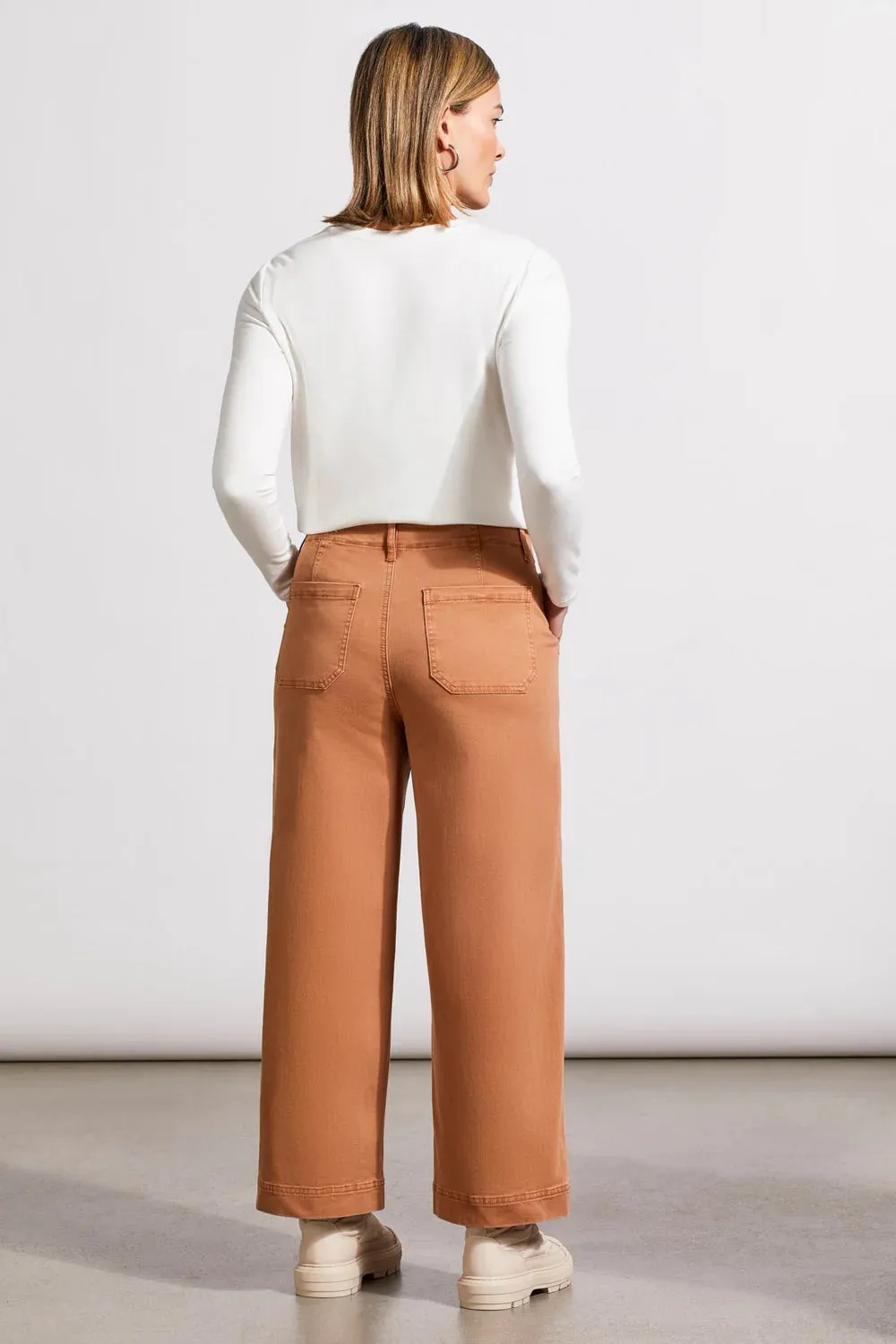 Audrey Wide Leg Crop Jeans in Almond