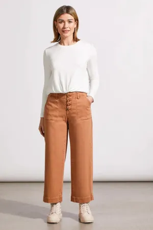Audrey Wide Leg Crop Jeans in Almond