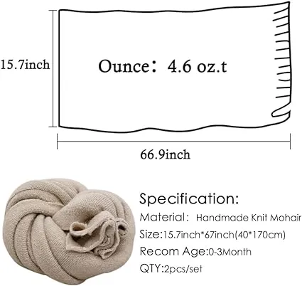 Babymoon Knitted Premium Wool Wrap | Baby Photography Shoot Wrap | Khaki