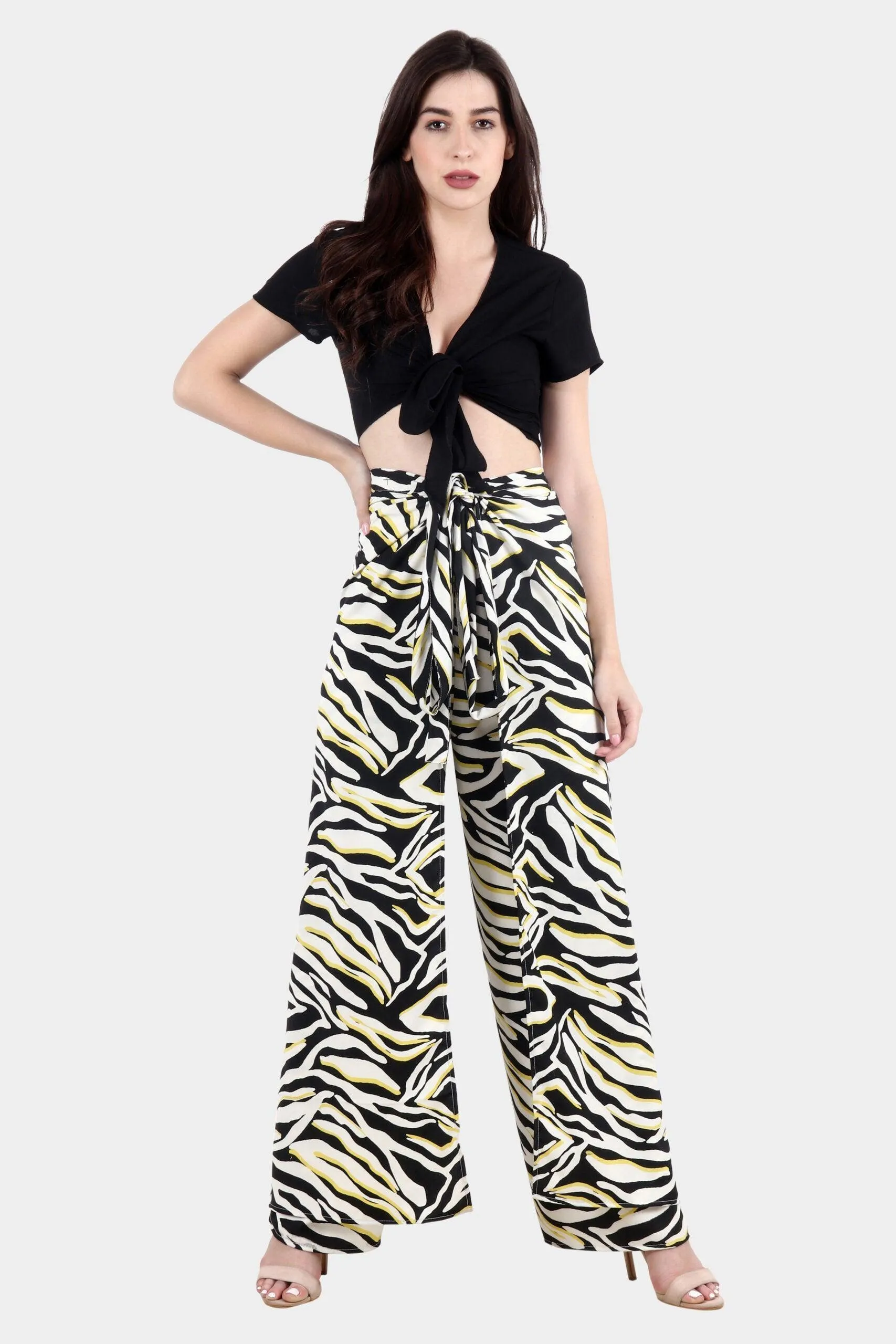 Black & Yellow Whale Printed Multiwear Jumpsuit/Pant