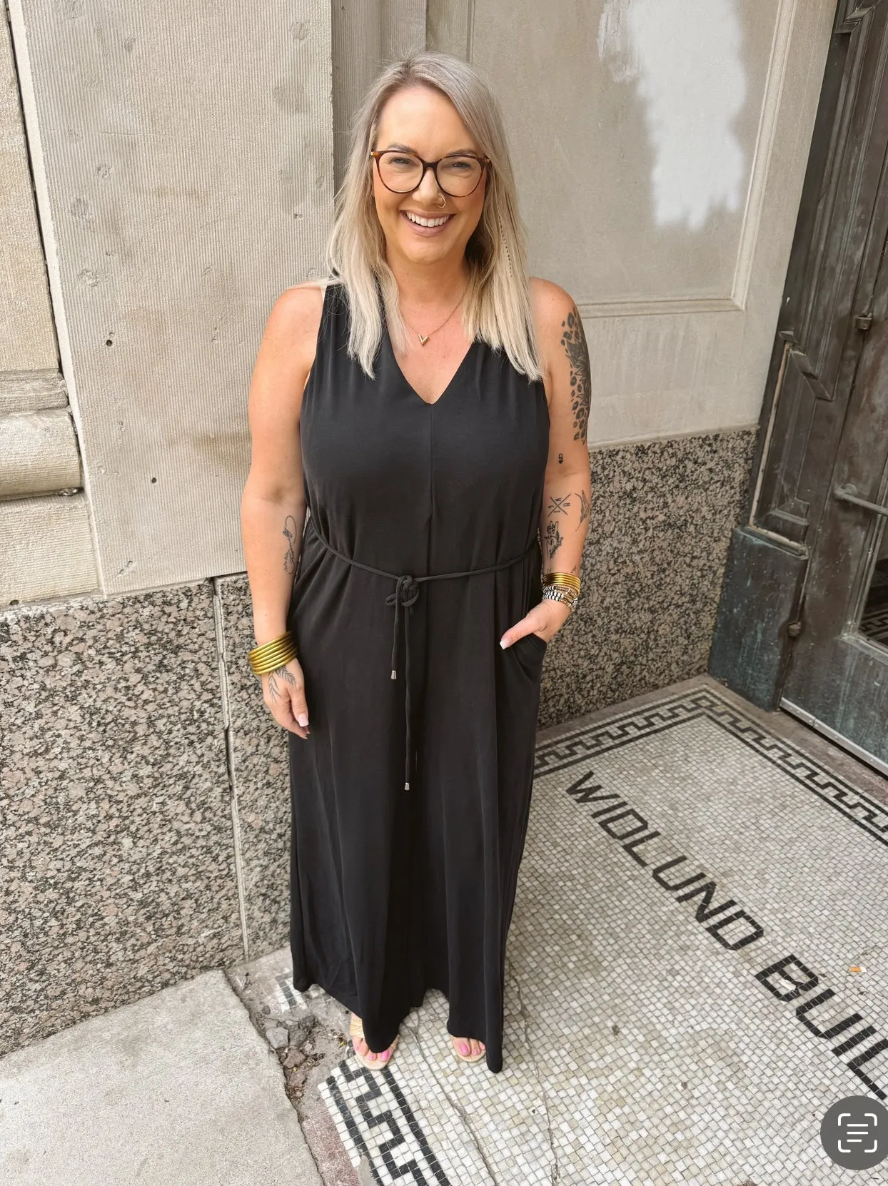 Black Knot Detail Jumpsuit