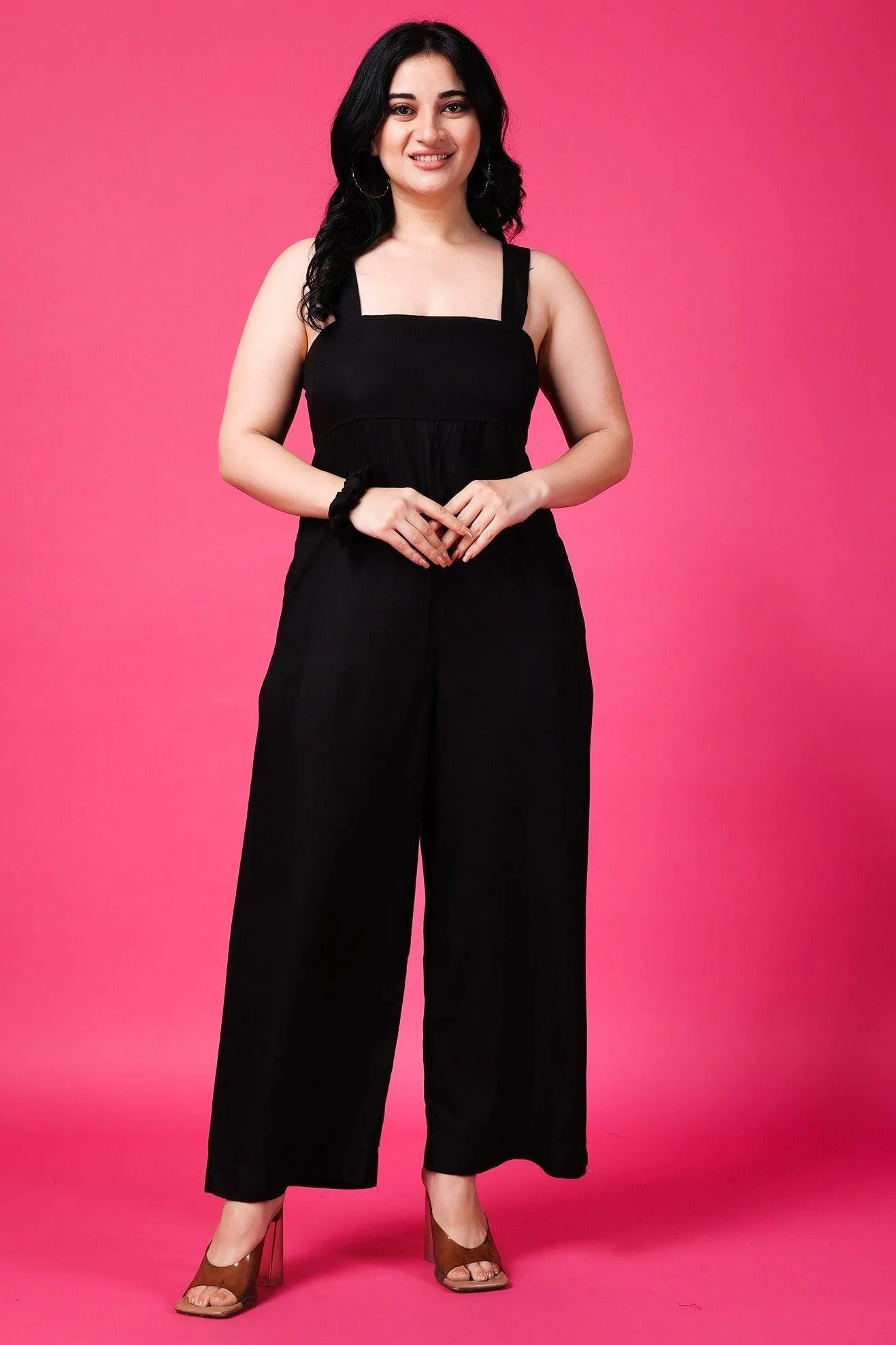 Black Solid Jumpsuit