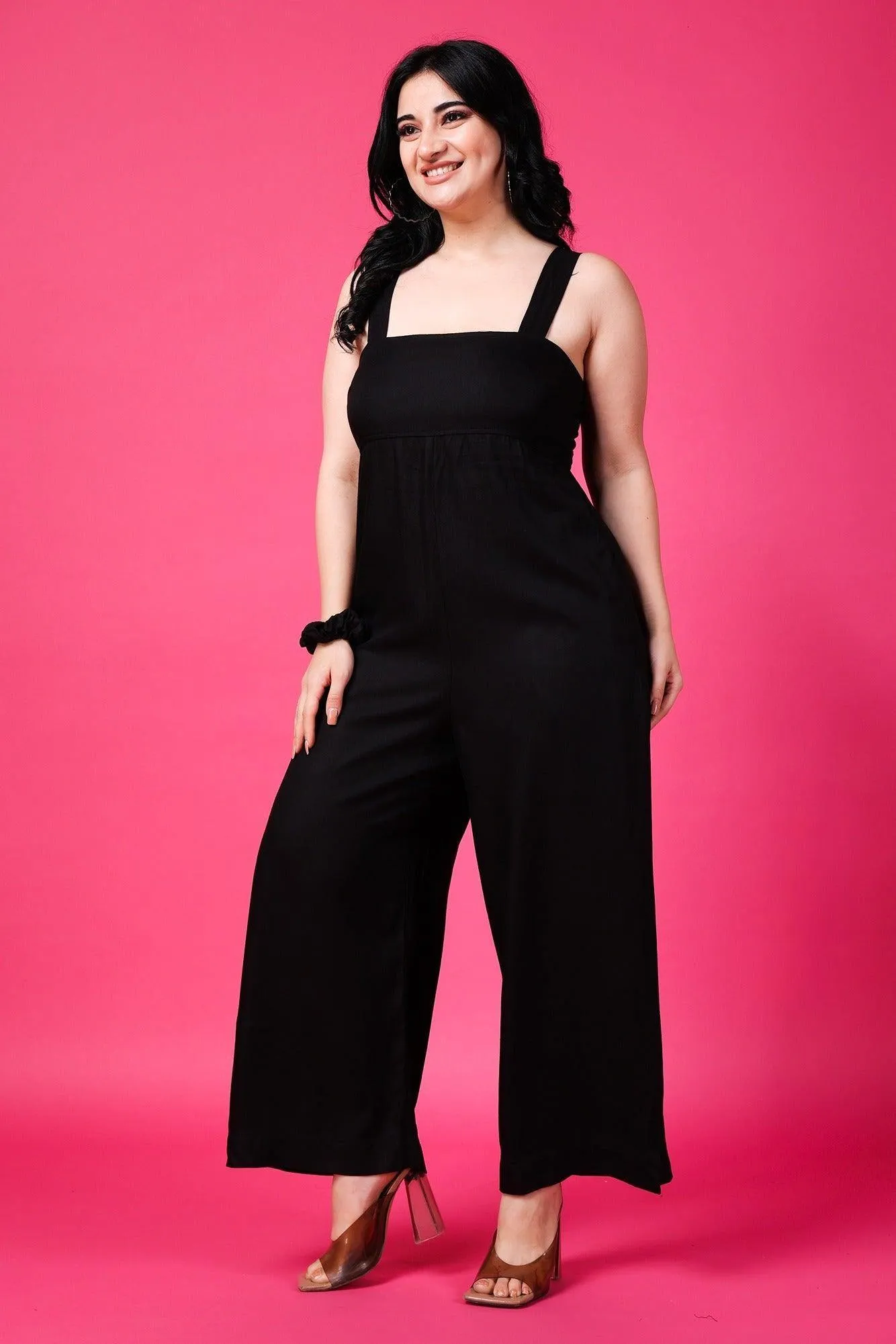 Black Solid Jumpsuit