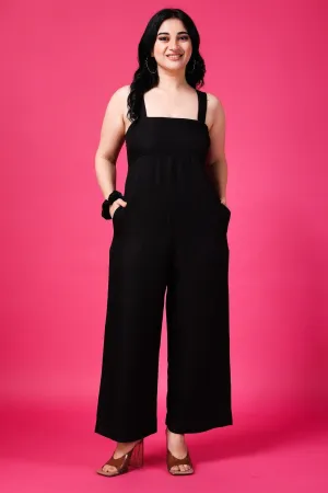 Black Solid Jumpsuit