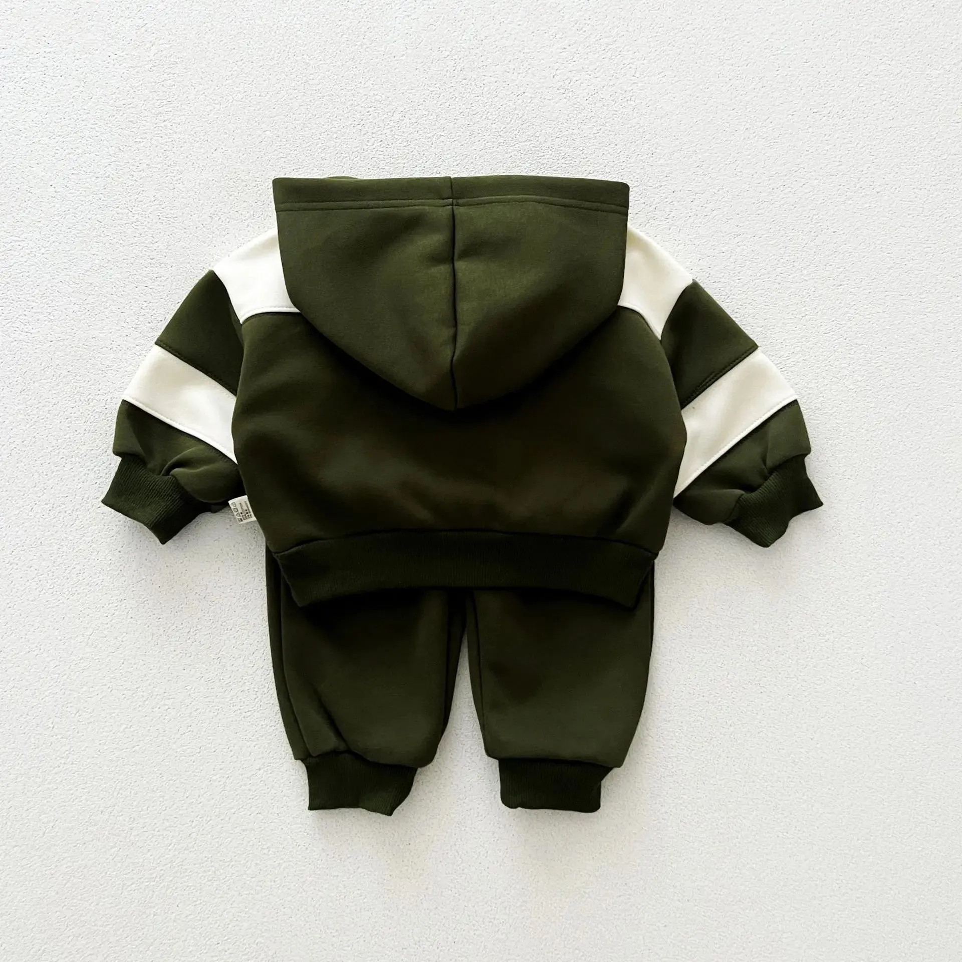 Childrens Baby Boys Autumn Handsome Two-piece Set Sports Casual Striped Hoodies Solid Cotton Pants Suit Toddler Boys Outfit