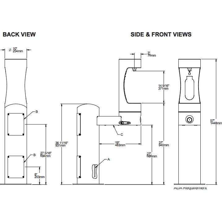 Elkay LK4410BF | Freestanding Bottle Filler | Filterless, Non-refrigerated