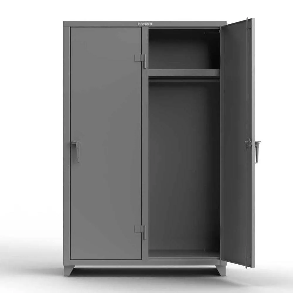 Extra Heavy Duty 14 GA Single-Tier Locker with Shelf and Hanger Rod, 2 Compartments - 48 in. W x 24 in. D x 75 in. H