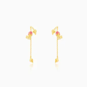 Golden Brahma Kamal Flower Danglers