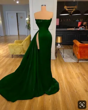 Green Long Prom Dress Formal Dress