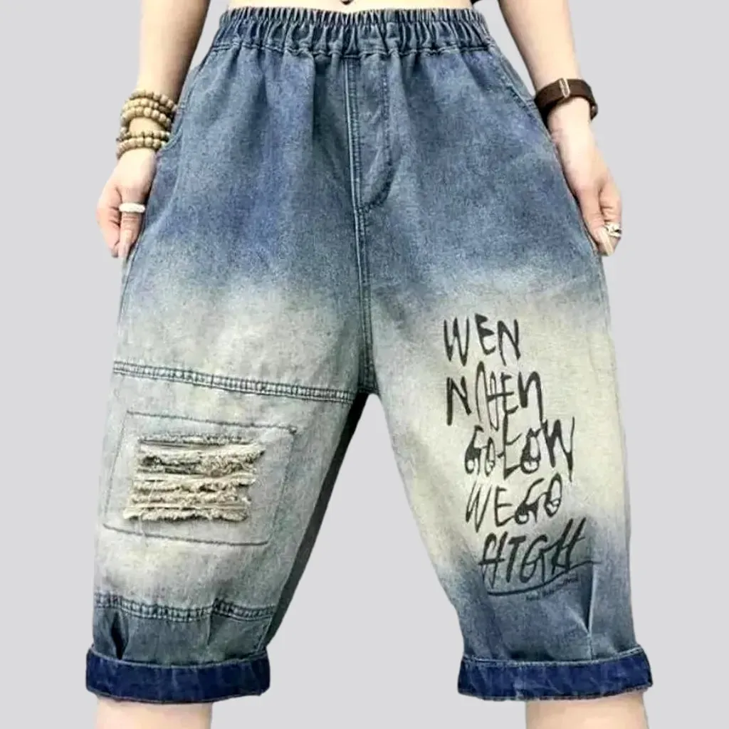 Grunge jeans shorts
 for women