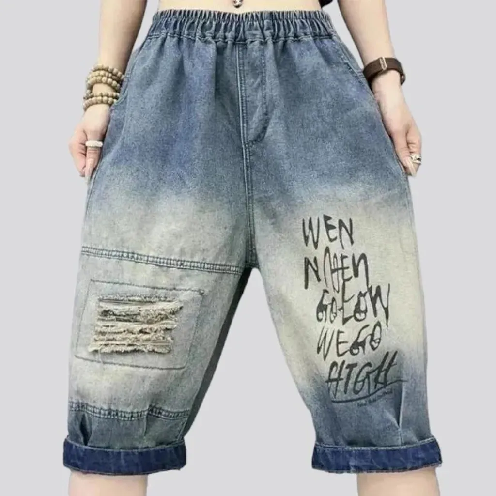 Grunge jeans shorts
 for women