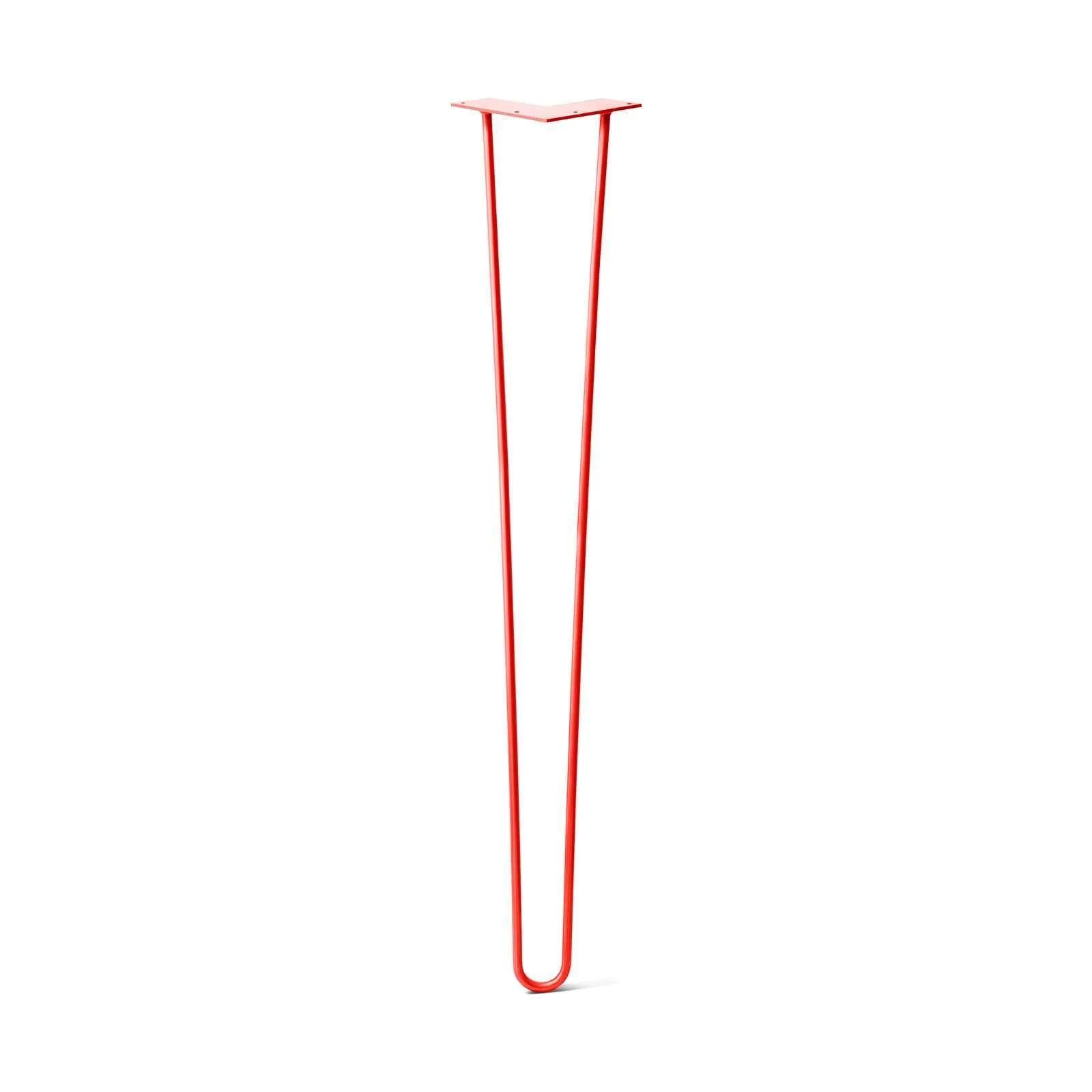 Hairpin Leg (Sold Separately), 2-Rod Design - Orange-Red Powder Coated Finish