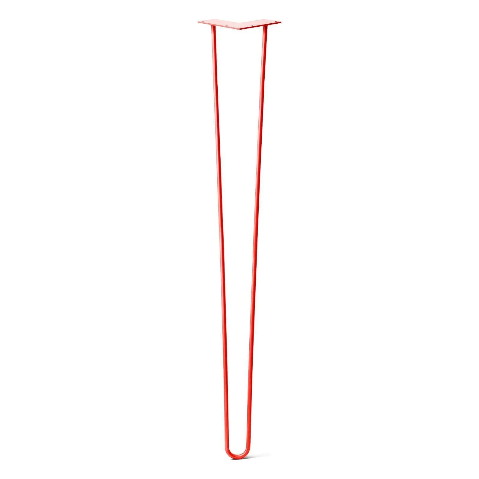 Hairpin Leg (Sold Separately), 2-Rod Design - Orange-Red Powder Coated Finish