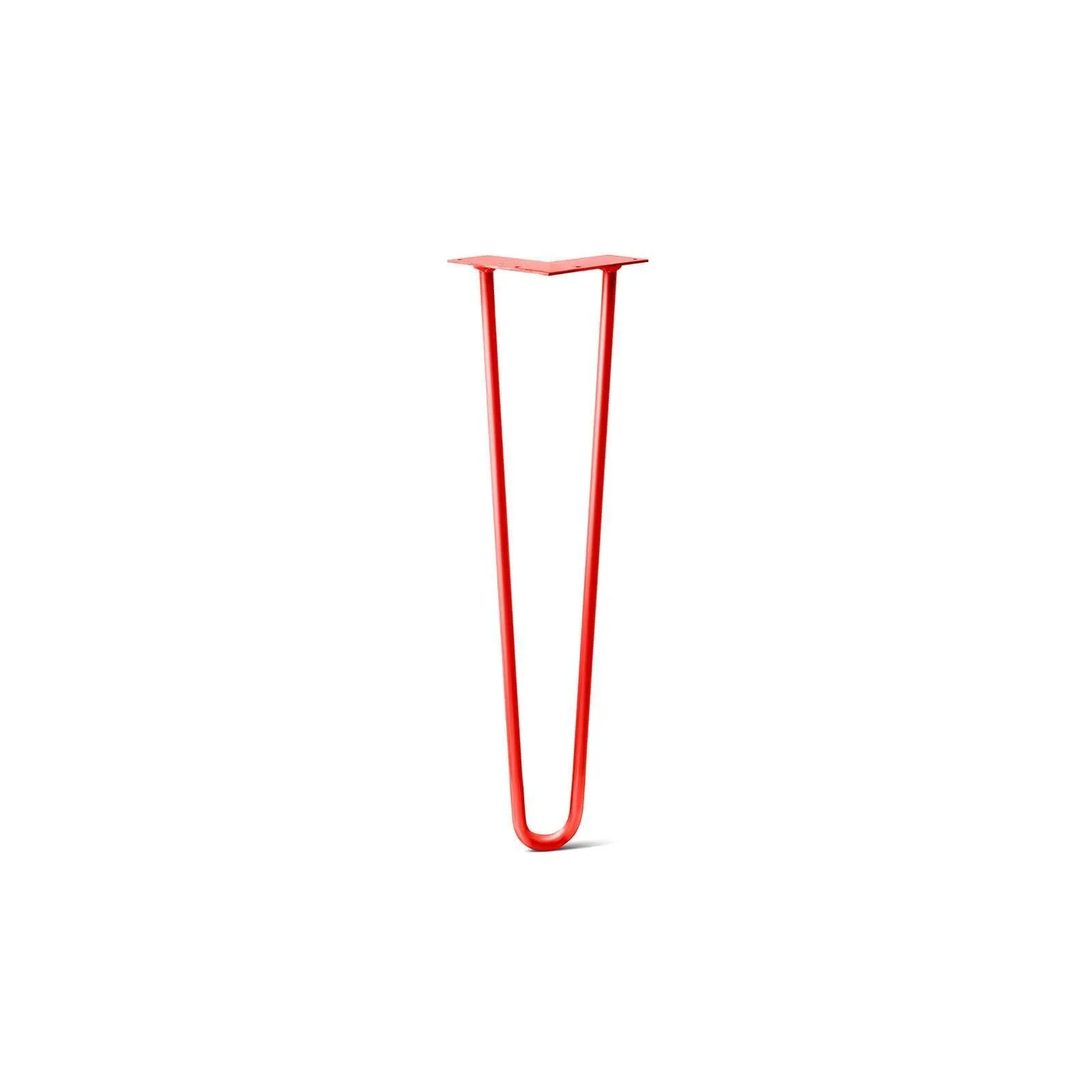 Hairpin Leg (Sold Separately), 2-Rod Design - Orange-Red Powder Coated Finish