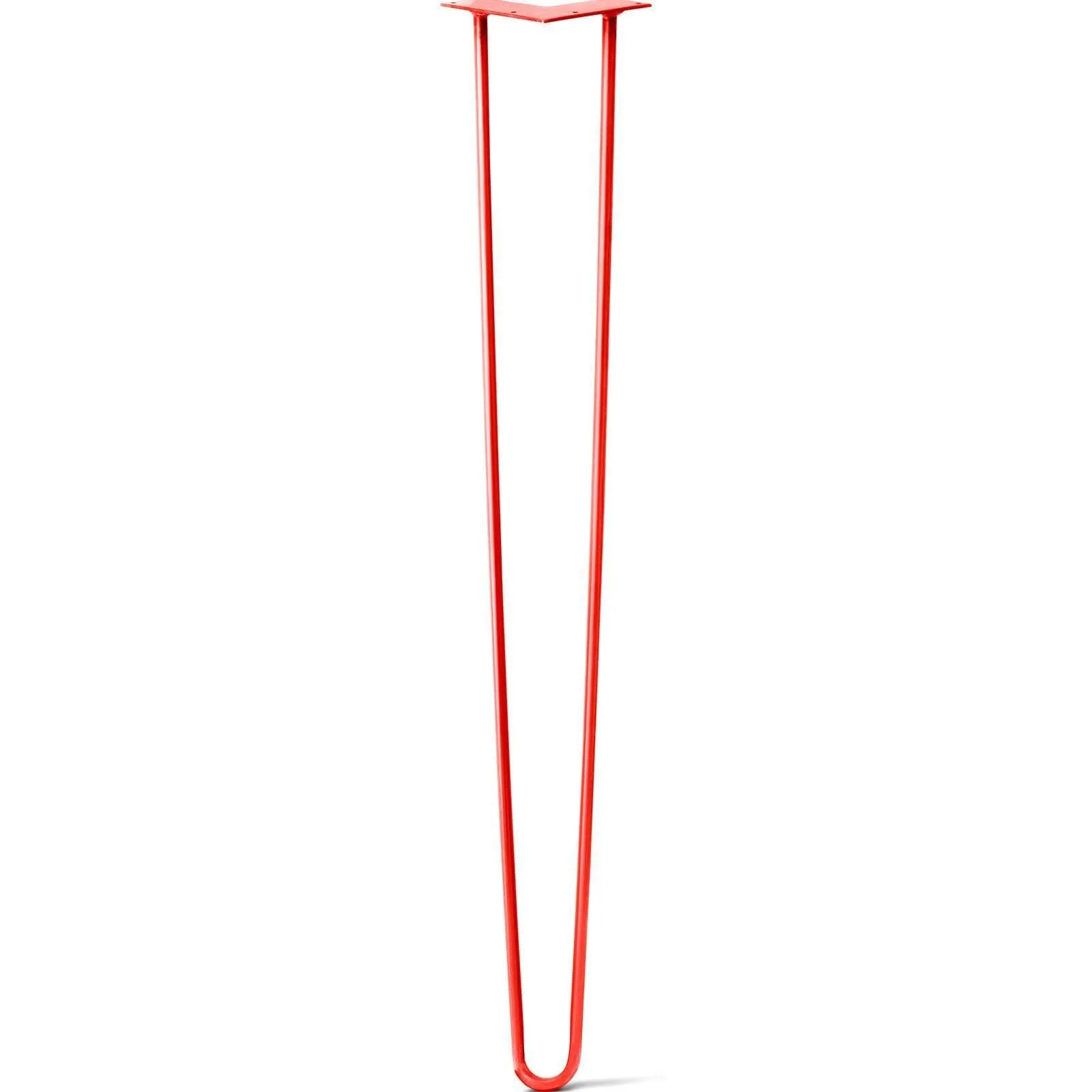 Hairpin Leg (Sold Separately), 2-Rod Design - Orange-Red Powder Coated Finish
