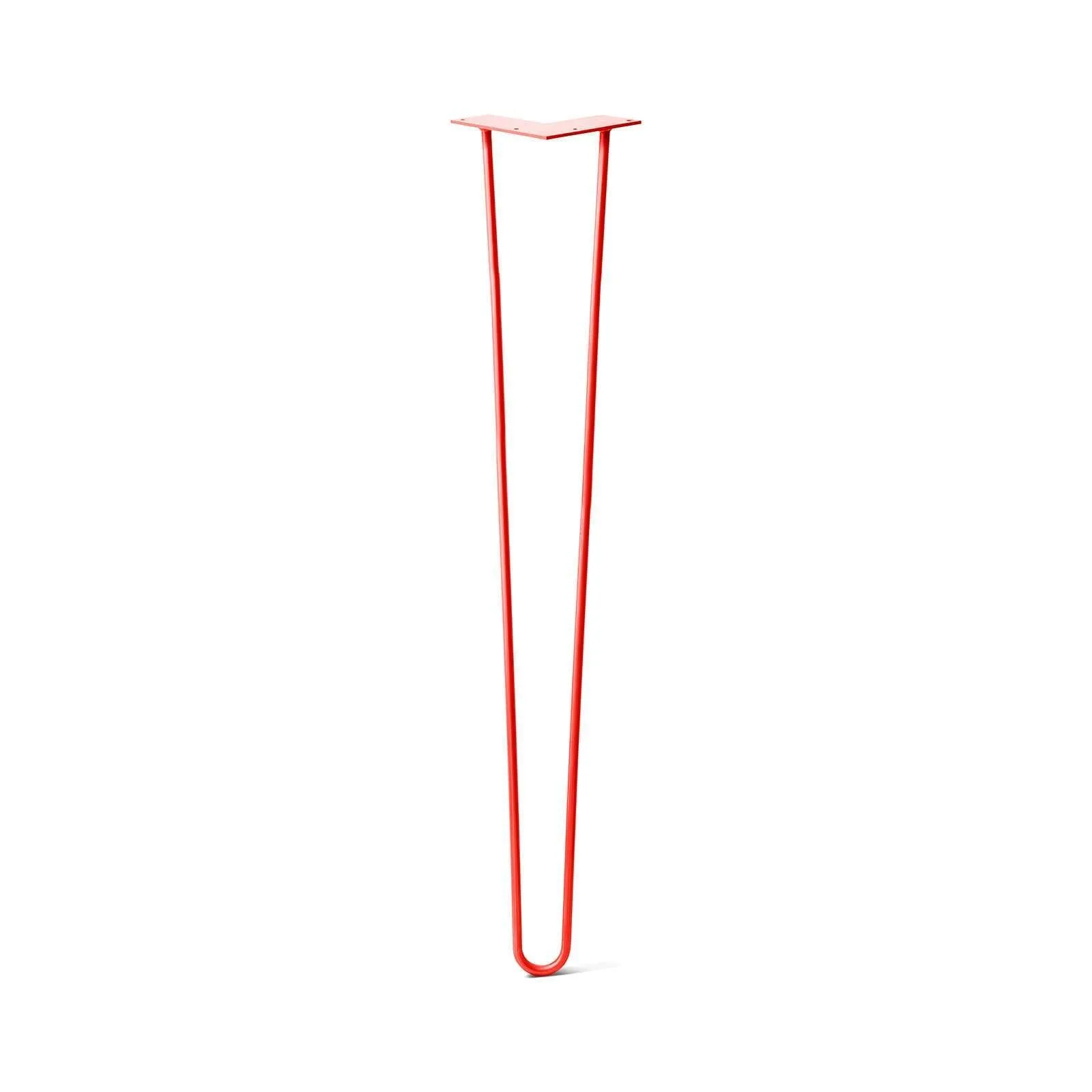 Hairpin Leg (Sold Separately), 2-Rod Design - Orange-Red Powder Coated Finish