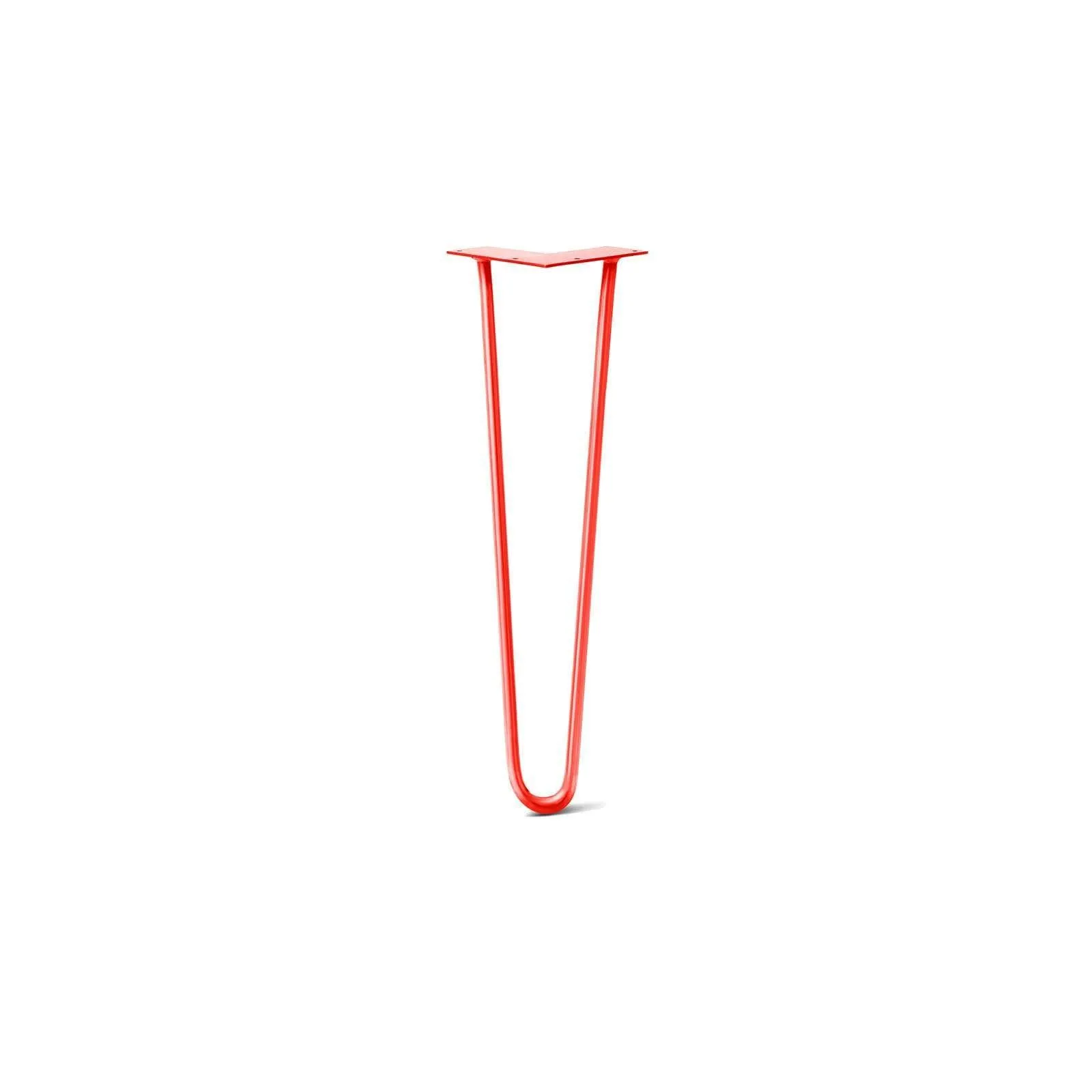 Hairpin Leg (Sold Separately), 2-Rod Design - Orange-Red Powder Coated Finish