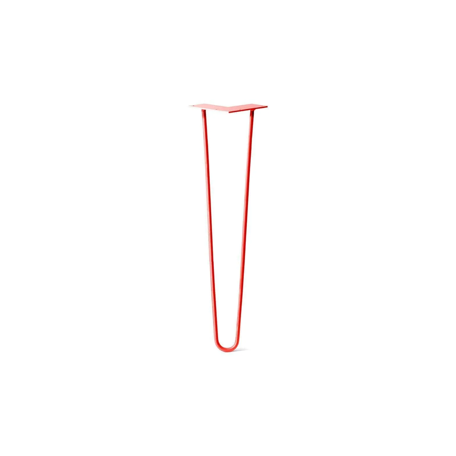 Hairpin Leg (Sold Separately), 2-Rod Design - Orange-Red Powder Coated Finish