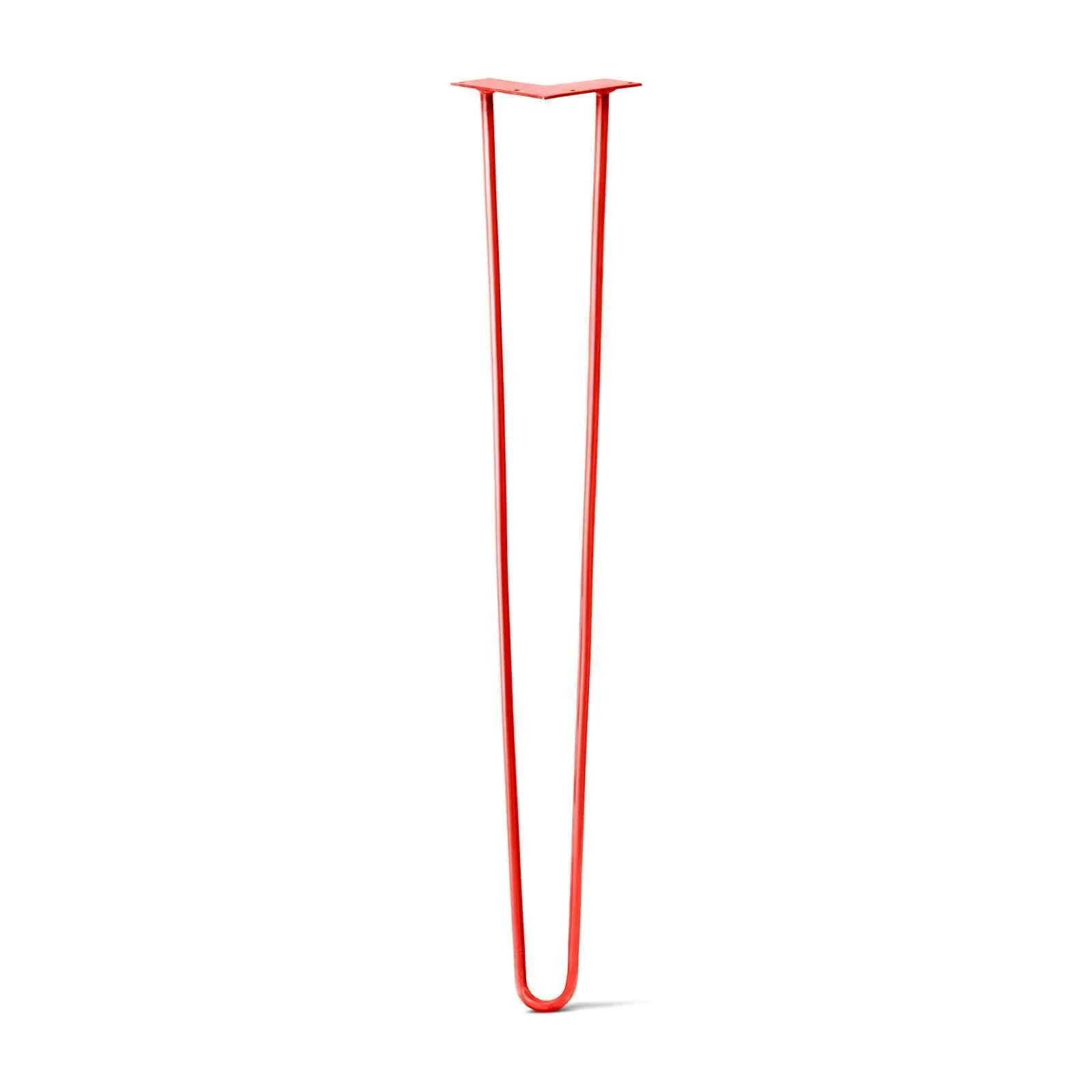 Hairpin Leg (Sold Separately), 2-Rod Design - Orange-Red Powder Coated Finish