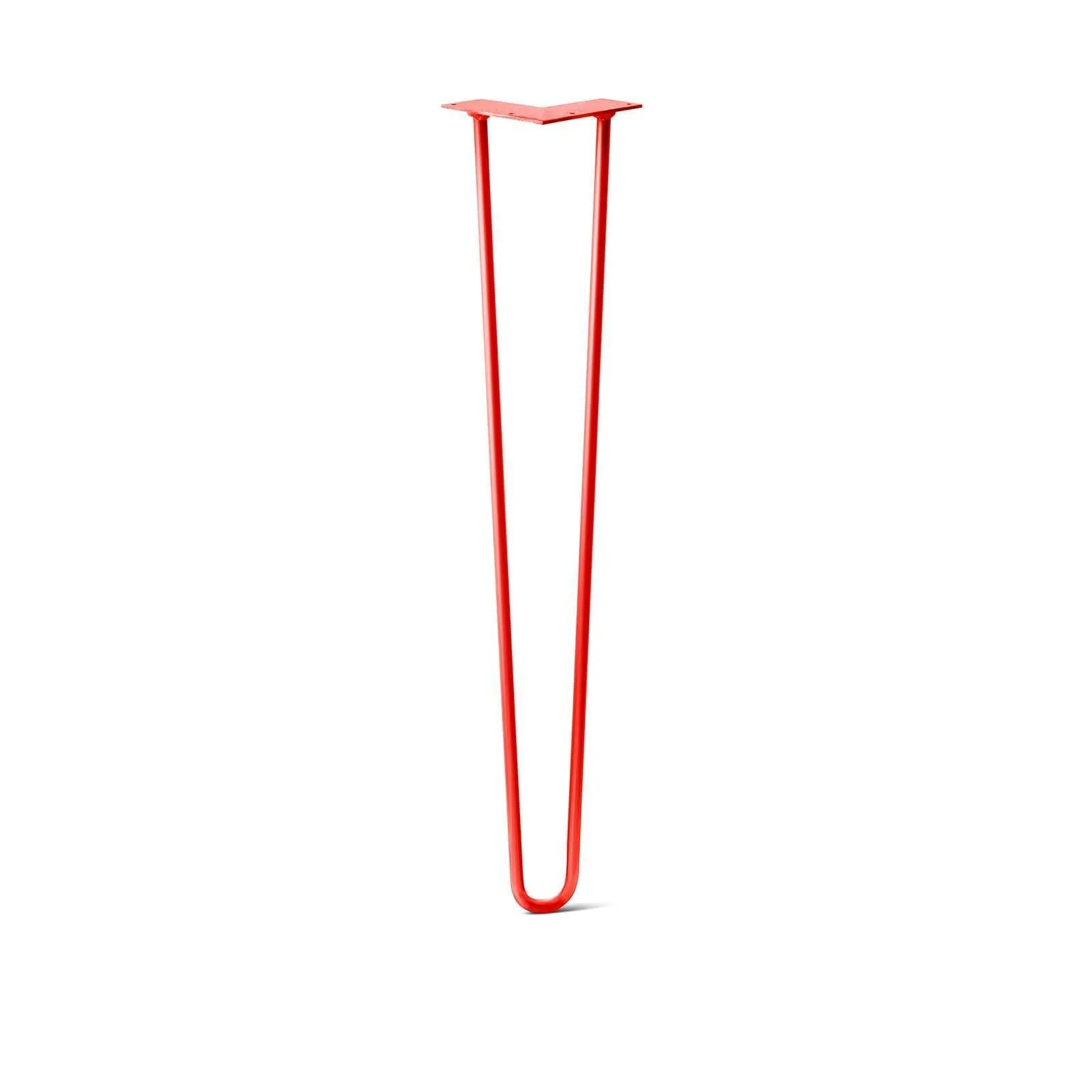 Hairpin Leg (Sold Separately), 2-Rod Design - Orange-Red Powder Coated Finish