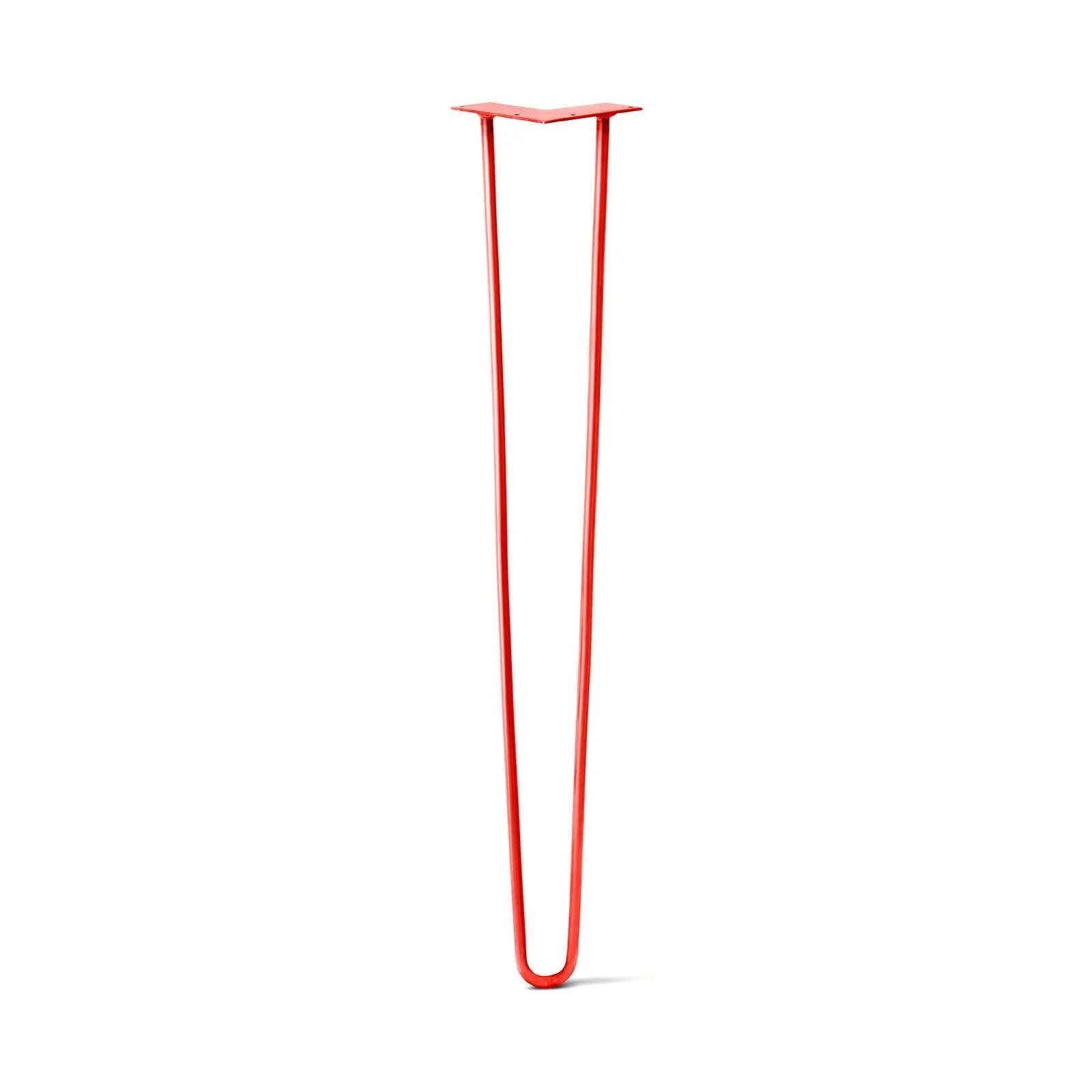 Hairpin Leg (Sold Separately), 2-Rod Design - Orange-Red Powder Coated Finish