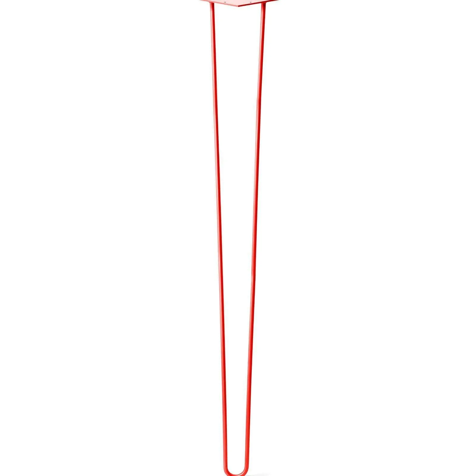 Hairpin Leg (Sold Separately), 2-Rod Design - Orange-Red Powder Coated Finish