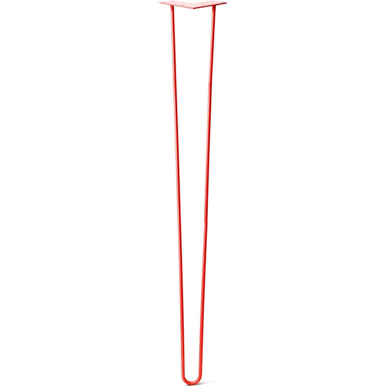 Hairpin Leg (Sold Separately), 2-Rod Design - Orange-Red Powder Coated Finish