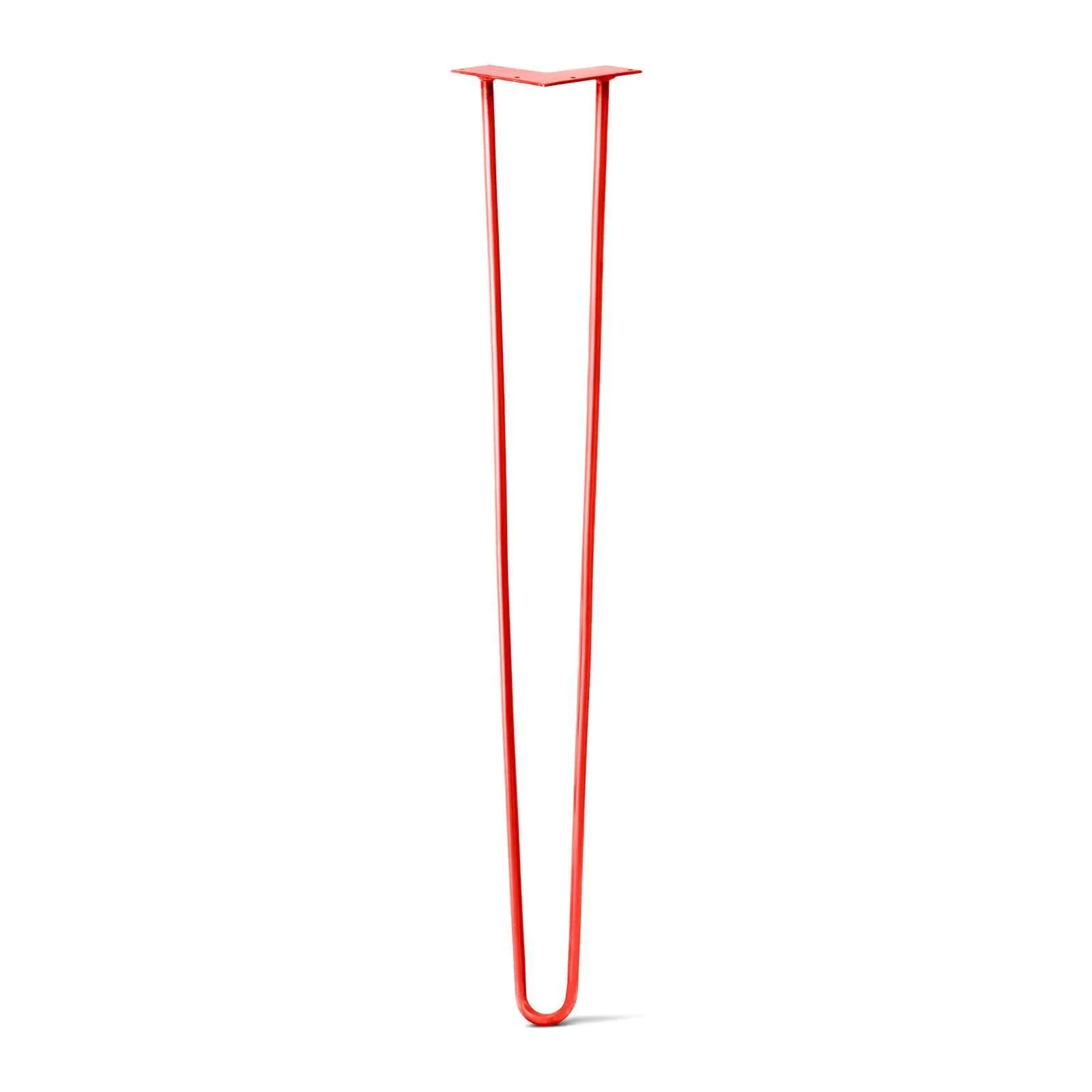 Hairpin Leg (Sold Separately), 2-Rod Design - Orange-Red Powder Coated Finish