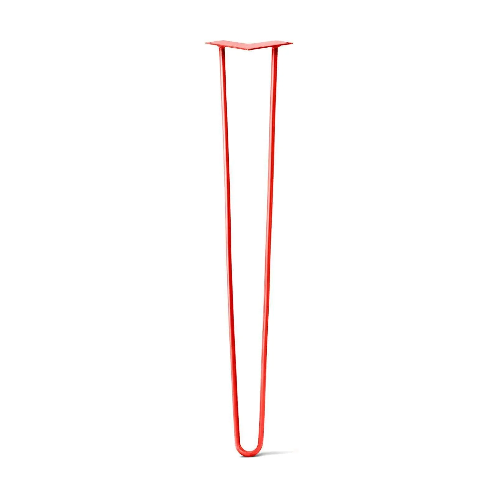 Hairpin Leg (Sold Separately), 2-Rod Design - Orange-Red Powder Coated Finish