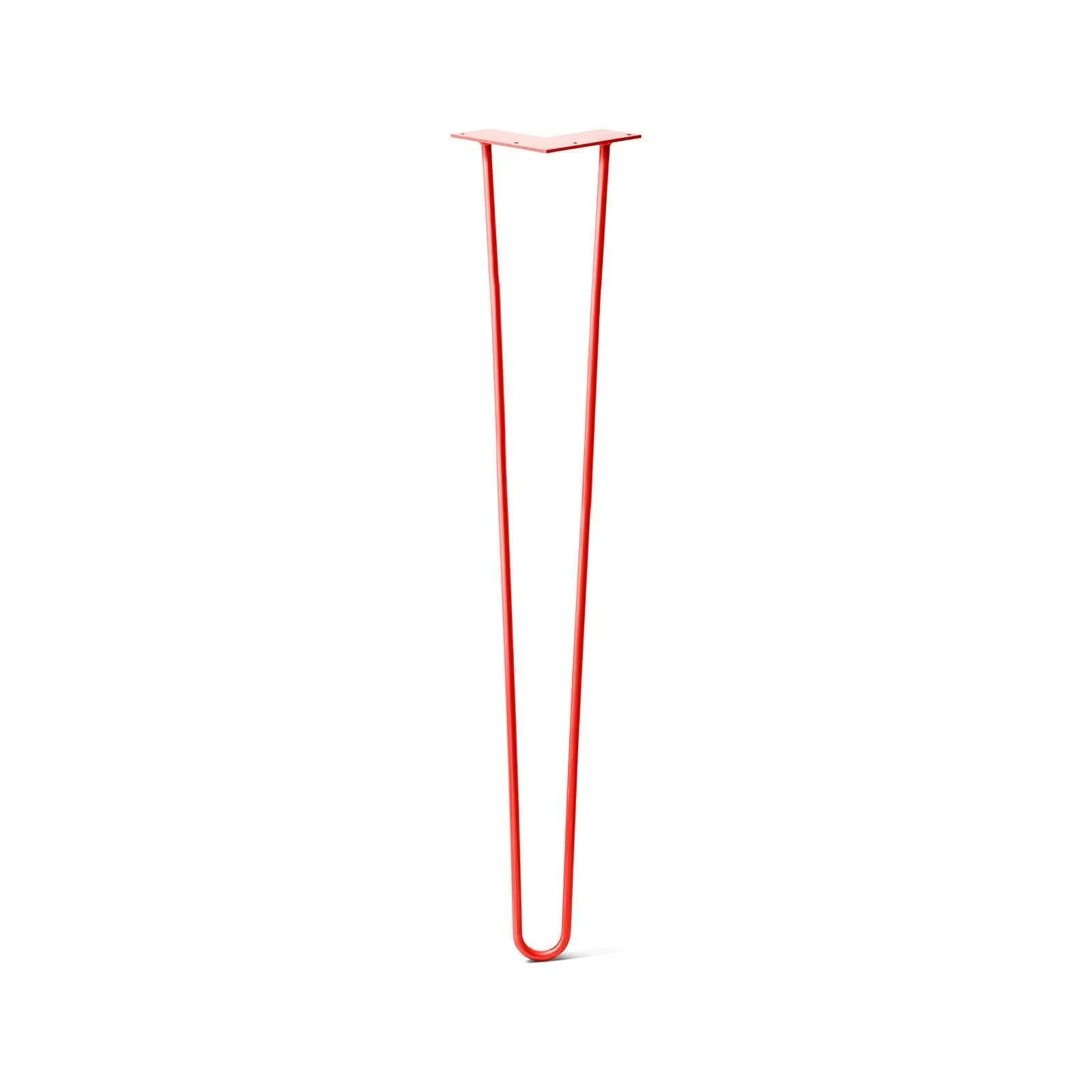 Hairpin Leg (Sold Separately), 2-Rod Design - Orange-Red Powder Coated Finish