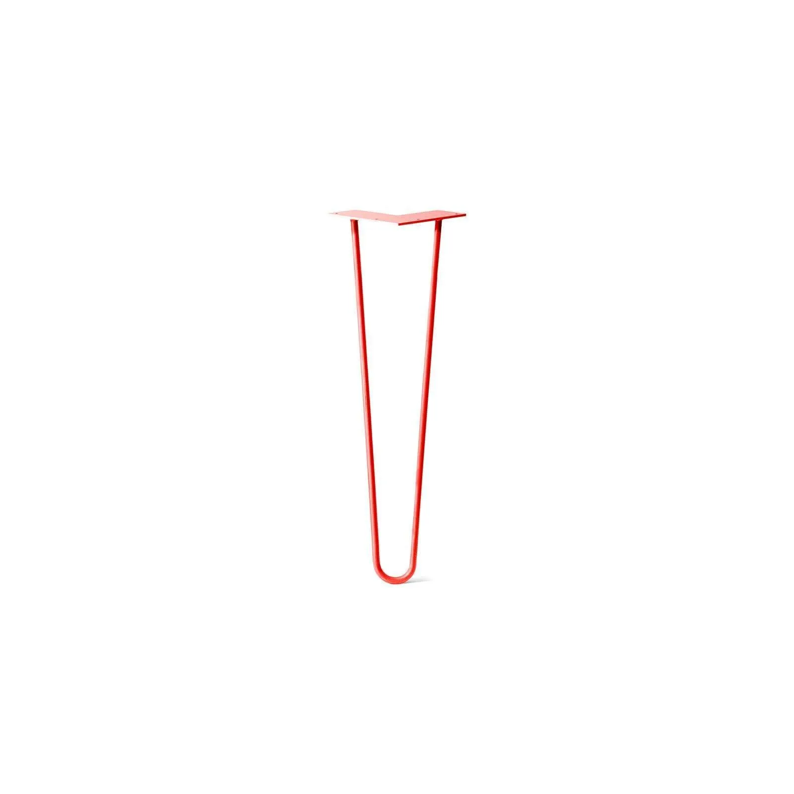Hairpin Leg (Sold Separately), 2-Rod Design - Orange-Red Powder Coated Finish