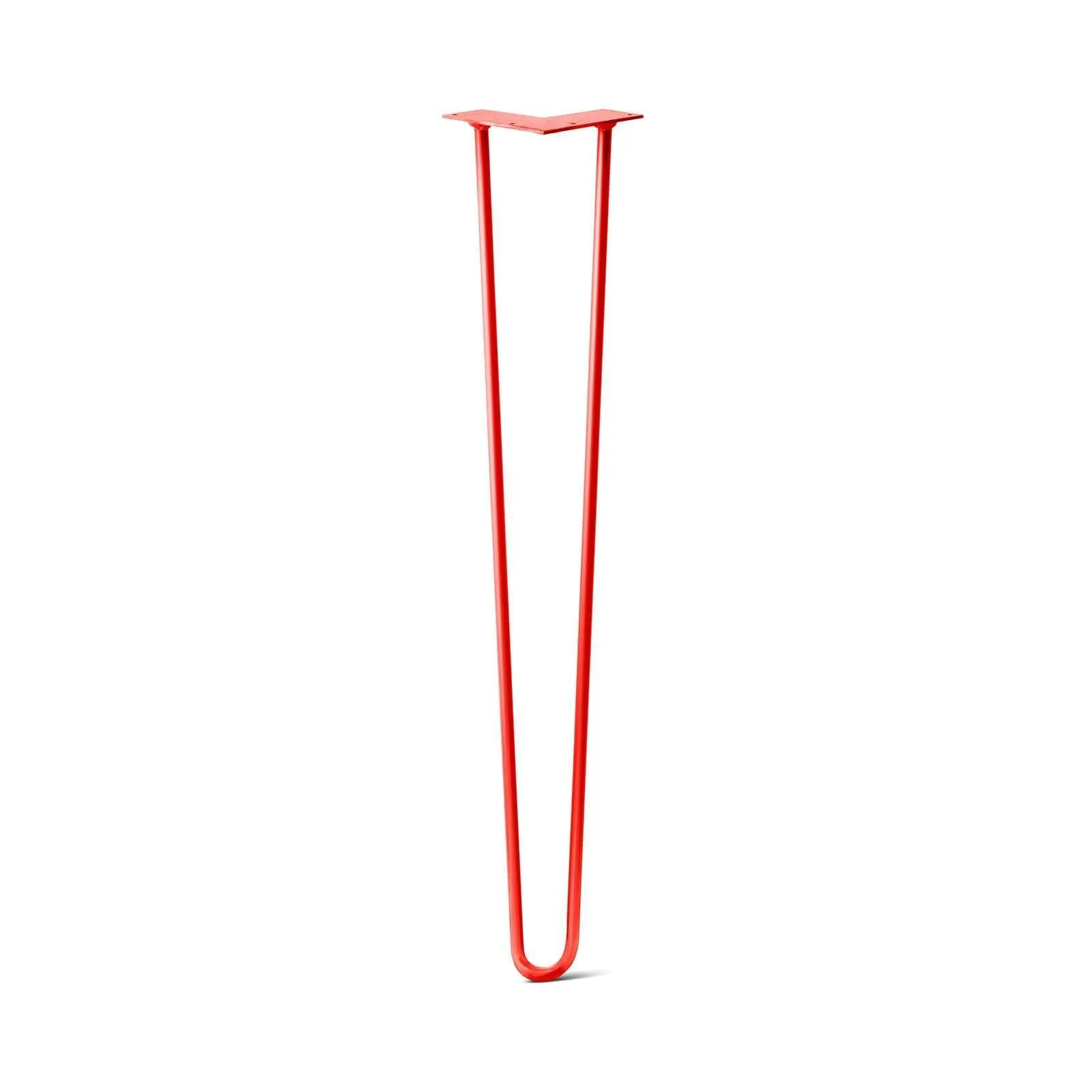 Hairpin Leg (Sold Separately), 2-Rod Design - Orange-Red Powder Coated Finish