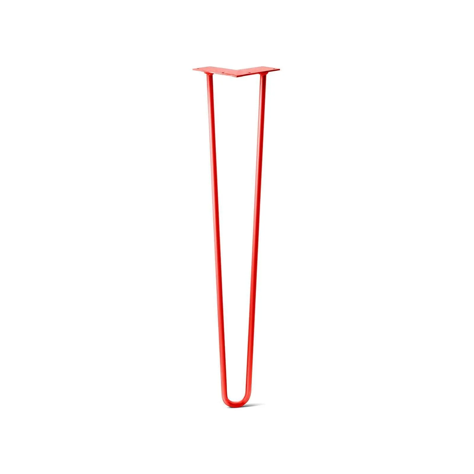 Hairpin Leg (Sold Separately), 2-Rod Design - Orange-Red Powder Coated Finish