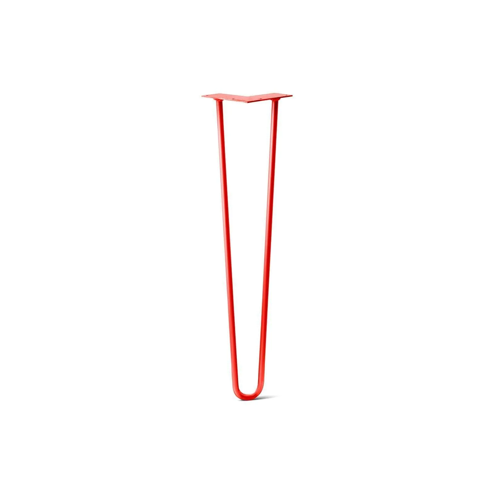 Hairpin Leg (Sold Separately), 2-Rod Design - Orange-Red Powder Coated Finish