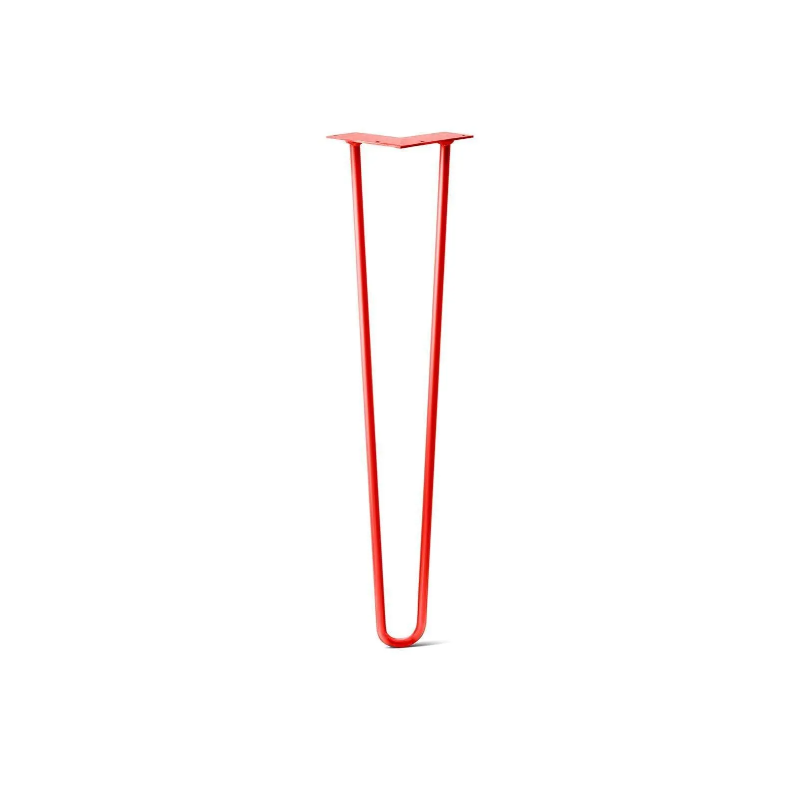 Hairpin Leg (Sold Separately), 2-Rod Design - Orange-Red Powder Coated Finish