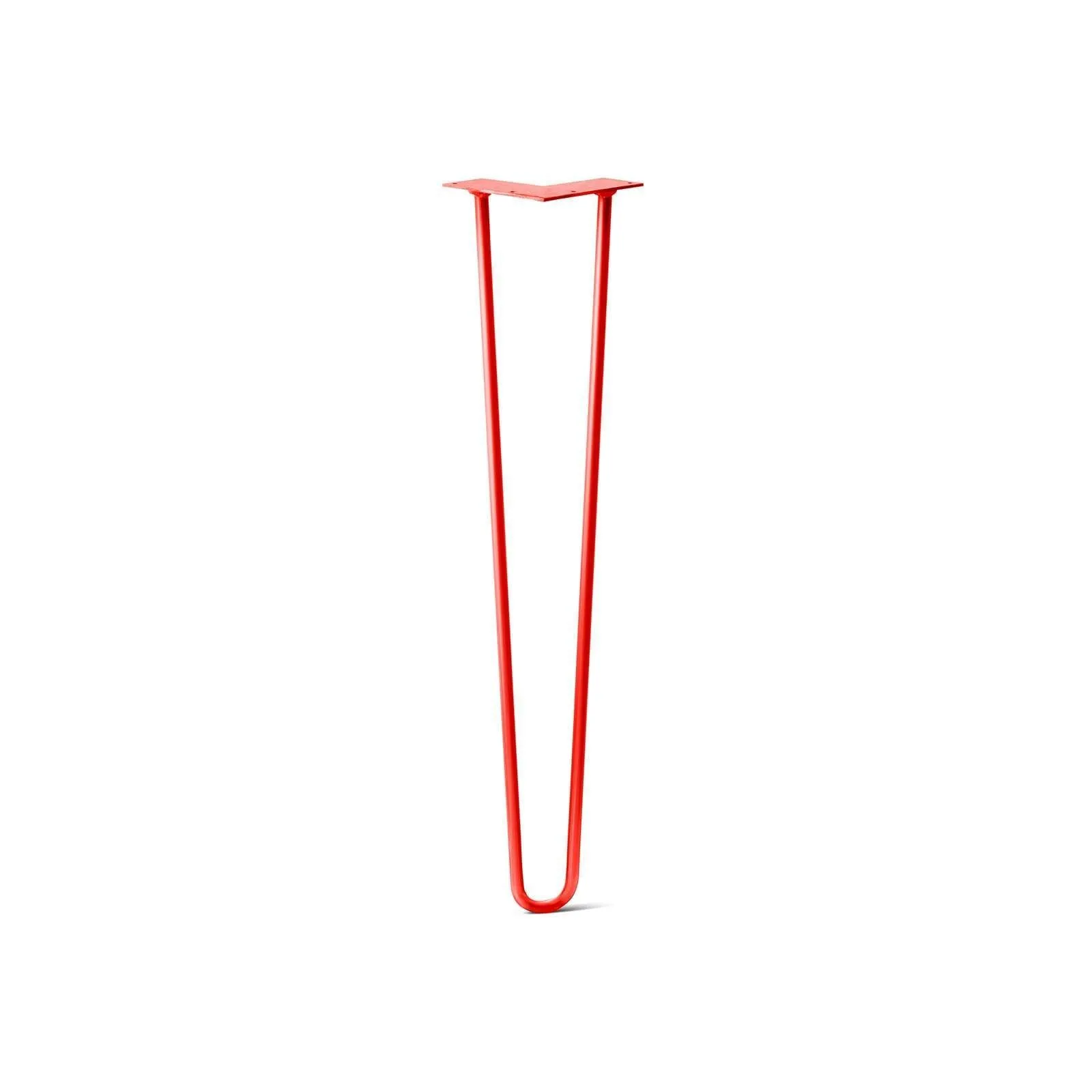 Hairpin Leg (Sold Separately), 2-Rod Design - Orange-Red Powder Coated Finish