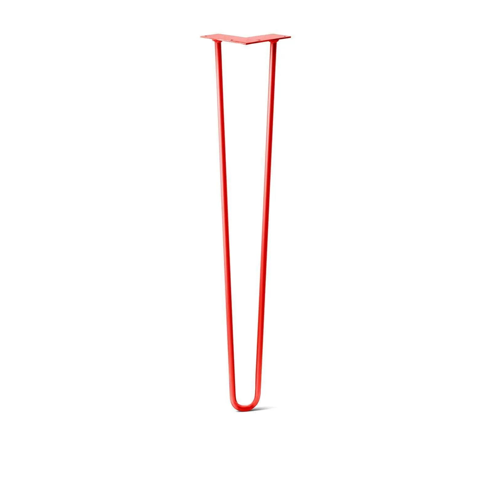 Hairpin Leg (Sold Separately), 2-Rod Design - Orange-Red Powder Coated Finish