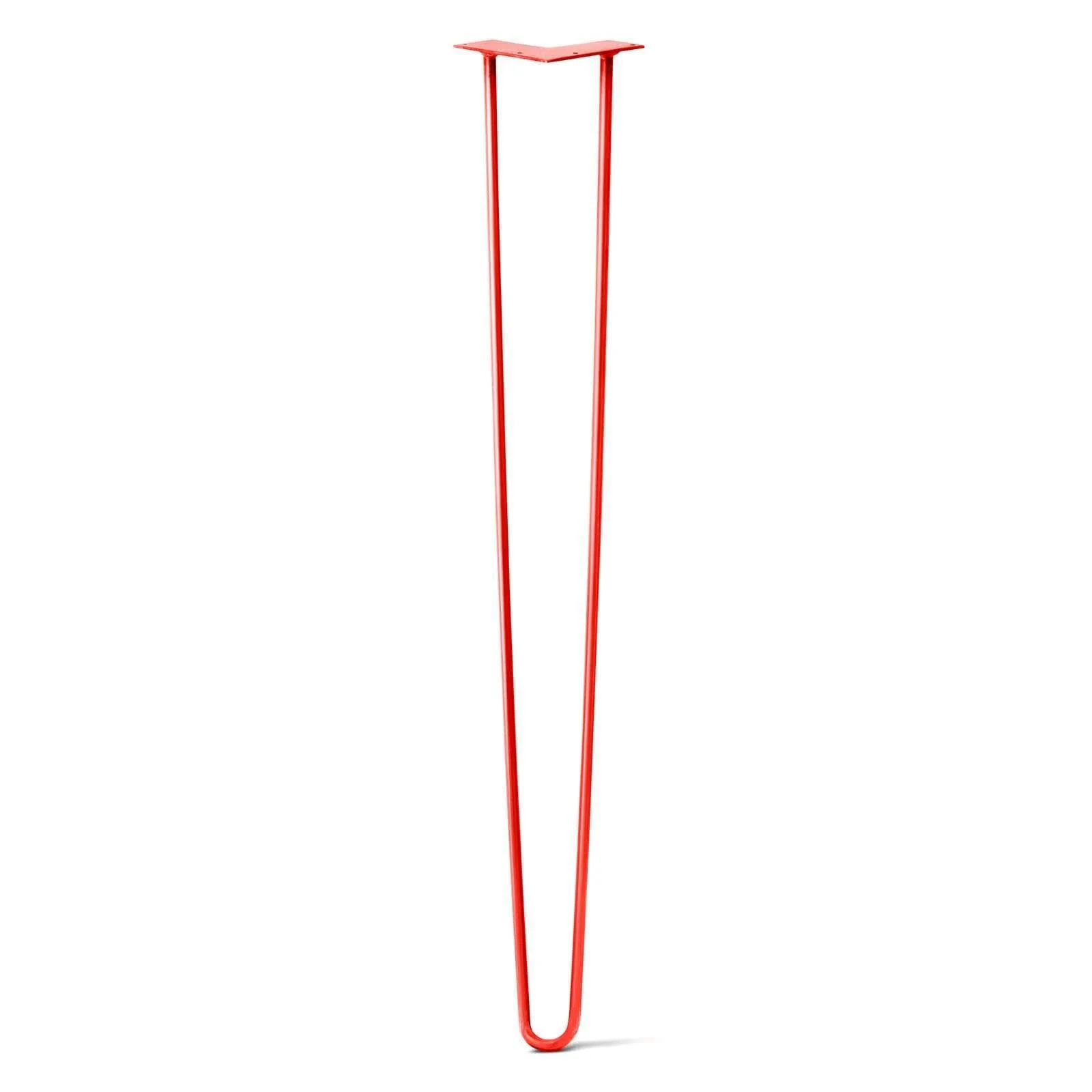 Hairpin Leg (Sold Separately), 2-Rod Design - Orange-Red Powder Coated Finish