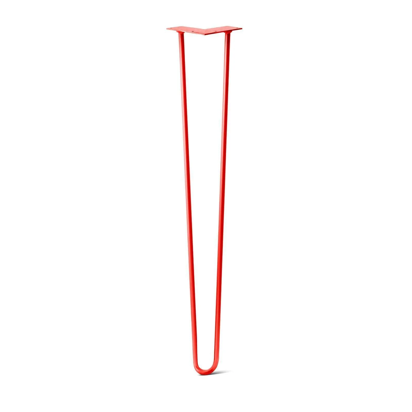 Hairpin Leg (Sold Separately), 2-Rod Design - Orange-Red Powder Coated Finish