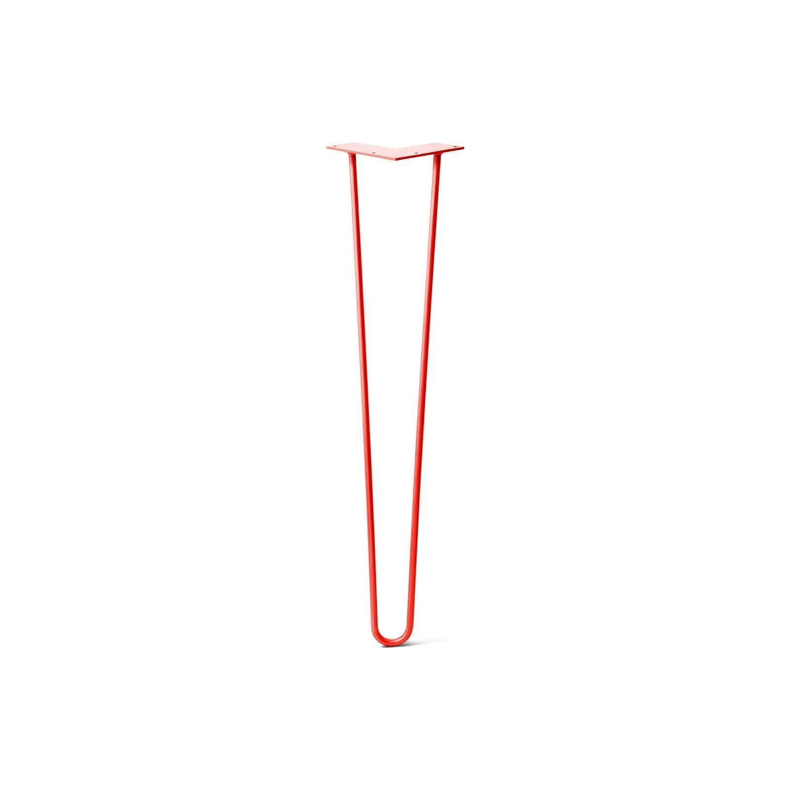 Hairpin Leg (Sold Separately), 2-Rod Design - Orange-Red Powder Coated Finish
