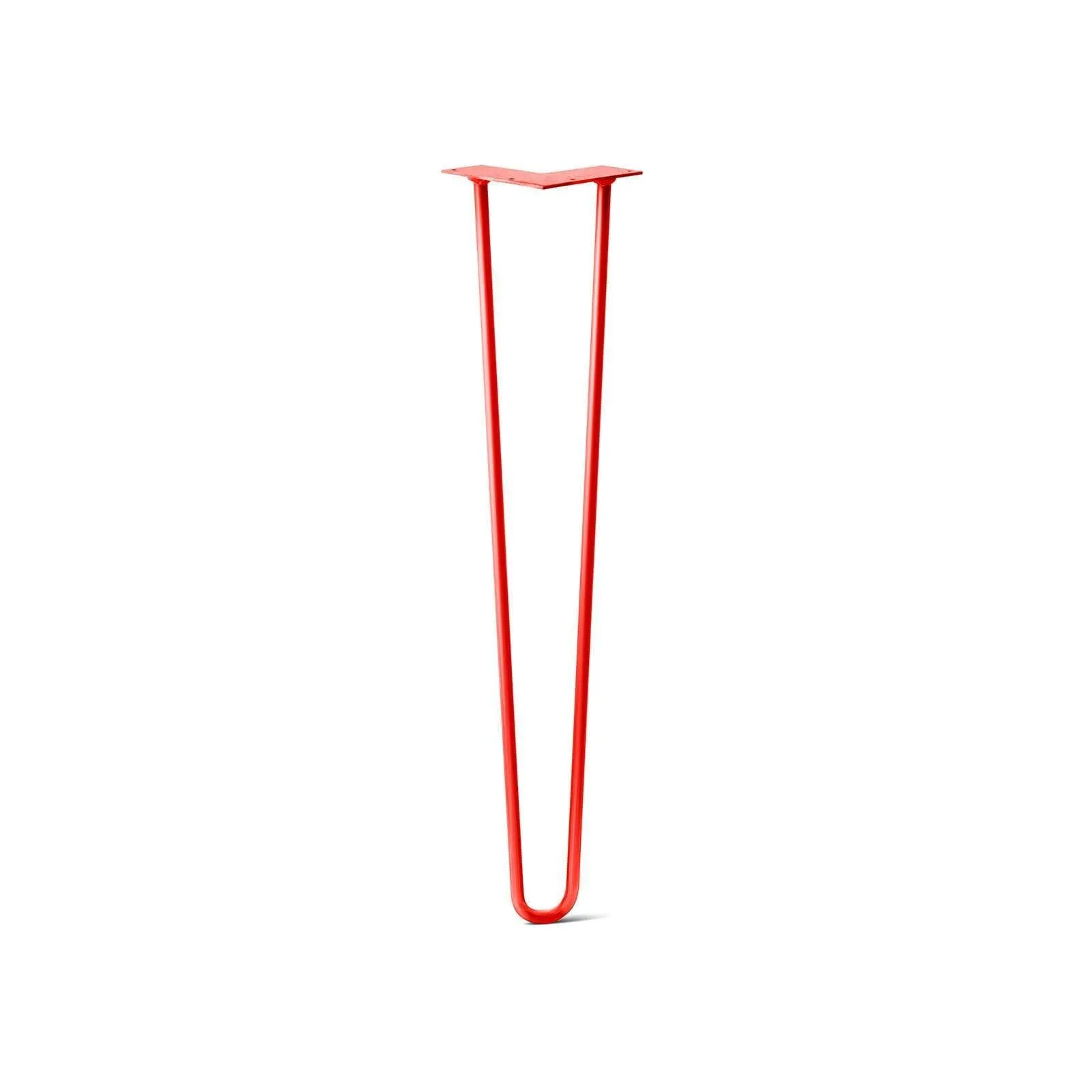 Hairpin Leg (Sold Separately), 2-Rod Design - Orange-Red Powder Coated Finish
