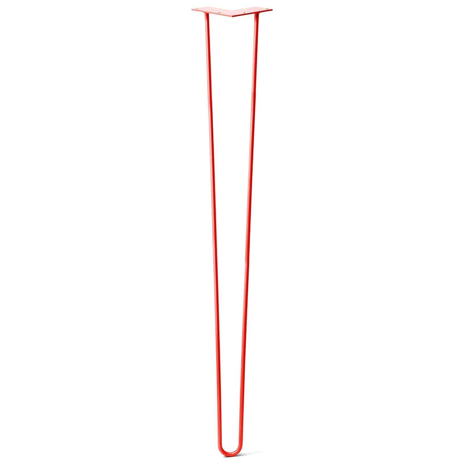 Hairpin Leg (Sold Separately), 2-Rod Design - Orange-Red Powder Coated Finish