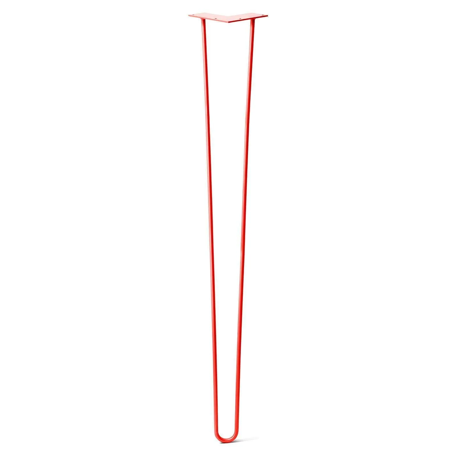 Hairpin Leg (Sold Separately), 2-Rod Design - Orange-Red Powder Coated Finish