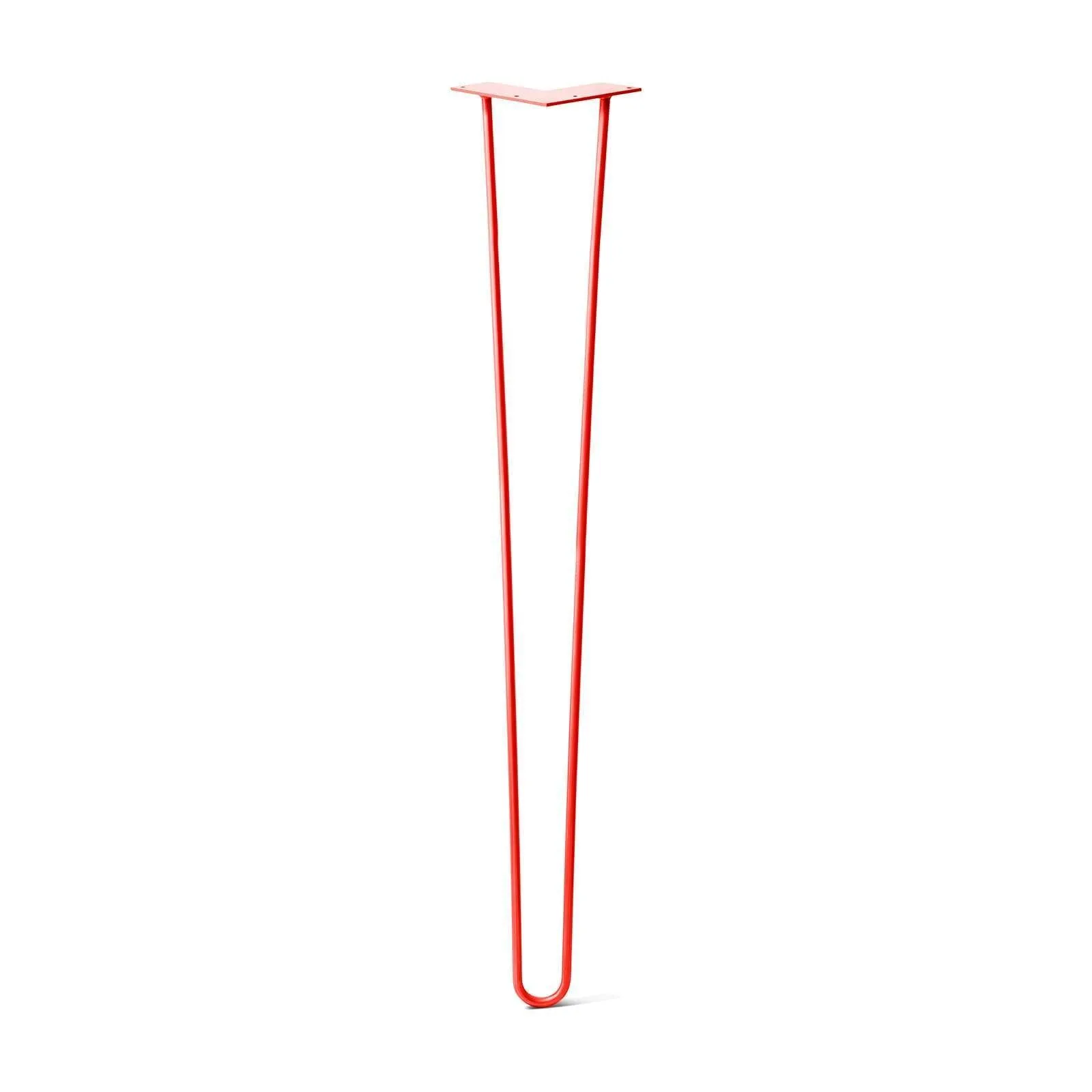 Hairpin Leg (Sold Separately), 2-Rod Design - Orange-Red Powder Coated Finish