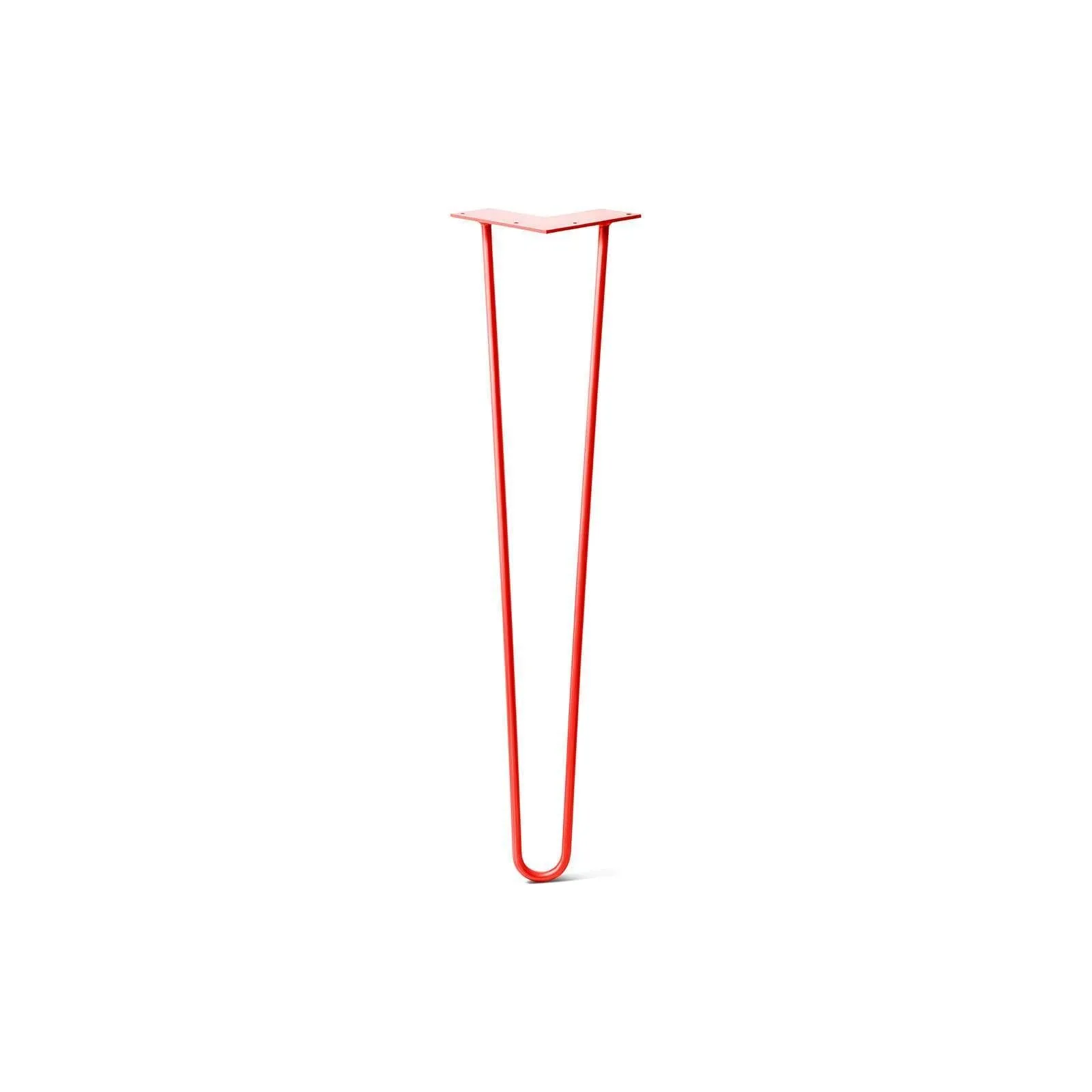 Hairpin Leg (Sold Separately), 2-Rod Design - Orange-Red Powder Coated Finish