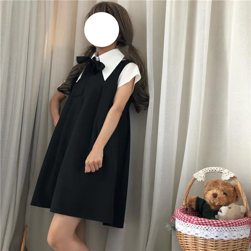 Harajuku Pure Color Overall Dress