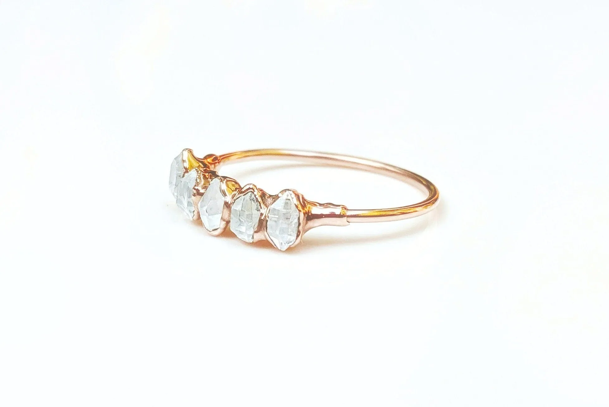 Herkimer diamond Eternity ring
