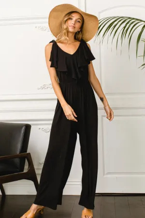 Janet Sleeveless Ruffle Front Jumpsuit