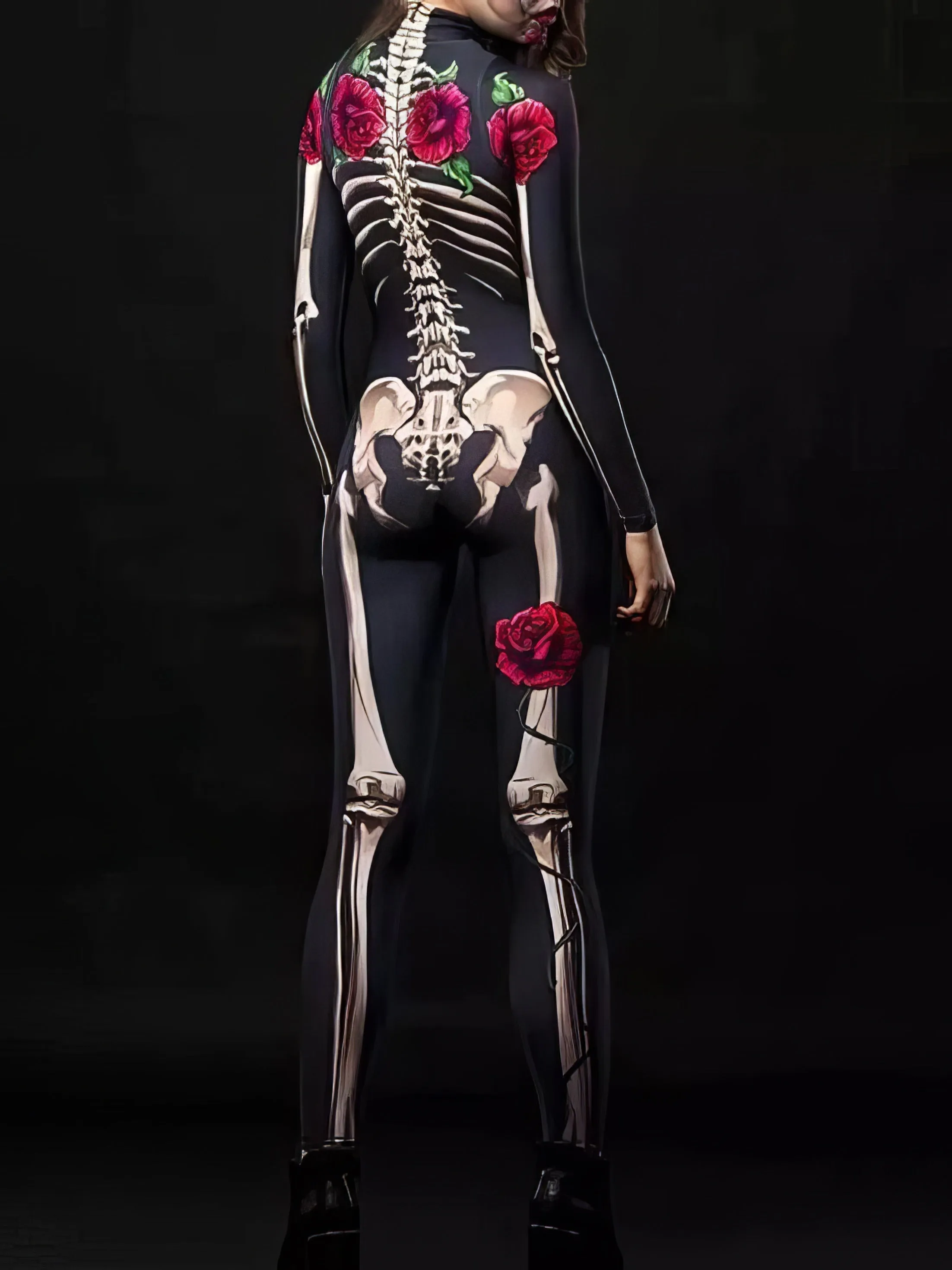 Jumpsuit Halloween Skull Skeleton Print Jumpsuit for Women